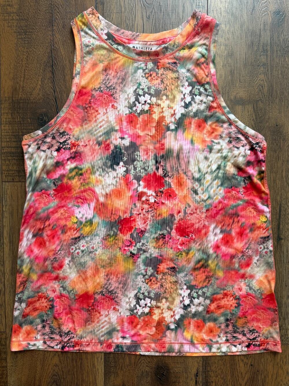 Athleta Refined Zephyr Floral Workout Tank Top Small Petite